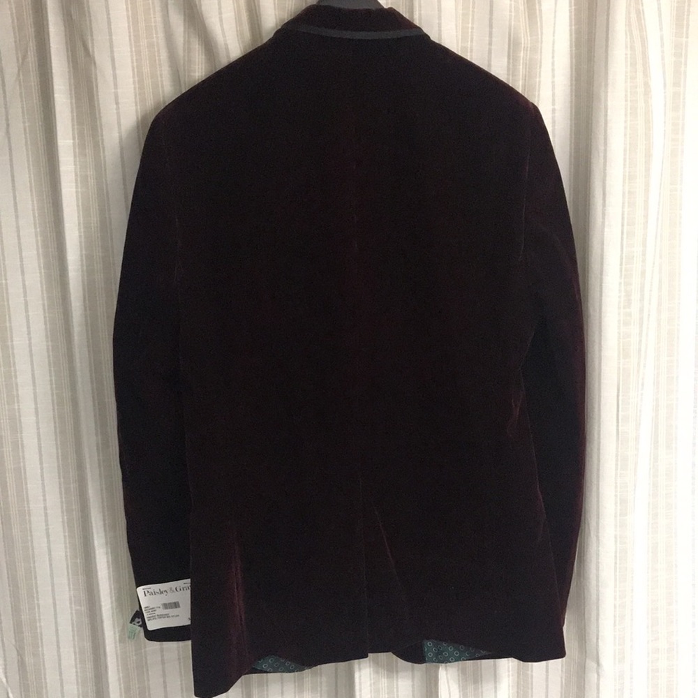 Paisley and Gray Burgundy Sport Jacket - Picture 3 of 4